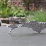 Bodensee Relief aus Aluminium als Tischdekoration